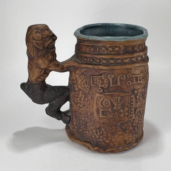 Vtg Jim Rumph Studio Tankard Beer Mug The Slyme Factory Satyr Maiden 70s